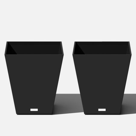 Veradek Pure Series Nobleton 18" Plastic Planter 2-Pack Black