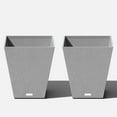 thumbnail image 1 of Veradek Pure Series Nobleton 18" Plastic Planter 2-Pack Gray, 1 of 11