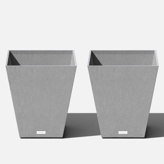 Veradek Pure Series Nobleton 18" Plastic Planter 2-Pack Gray