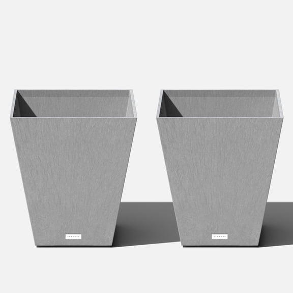 Veradek Pure Series Nobleton 18" Plastic Planter 2-Pack Gray
