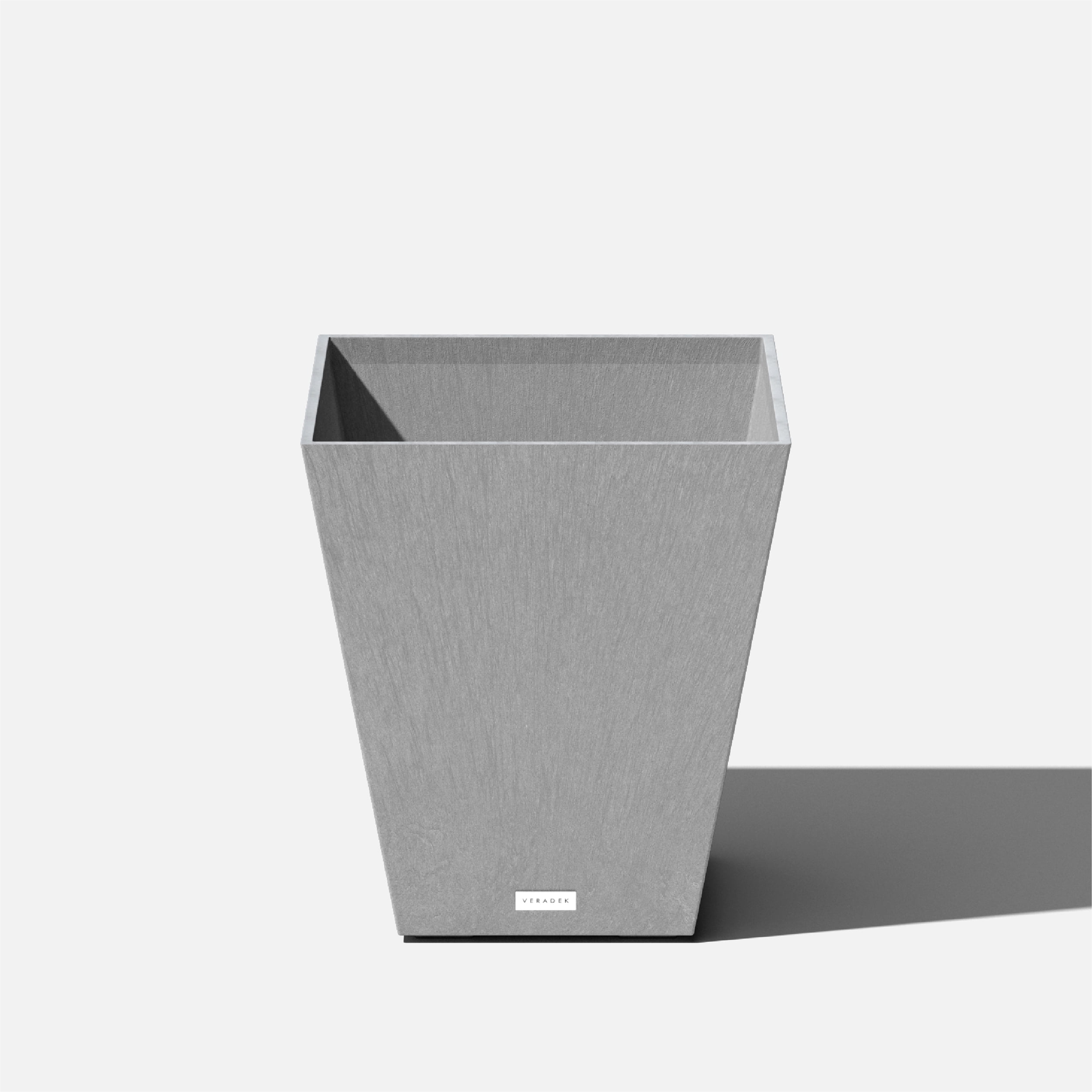 Nobleton Modern Gray Square Tapered Planter, 18" H