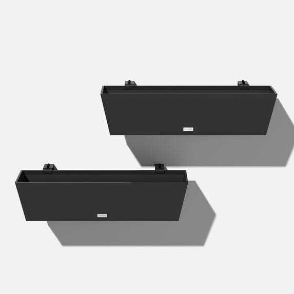 Veradek Pure Series Railing 36" Plastic Planter 2-Pack Black