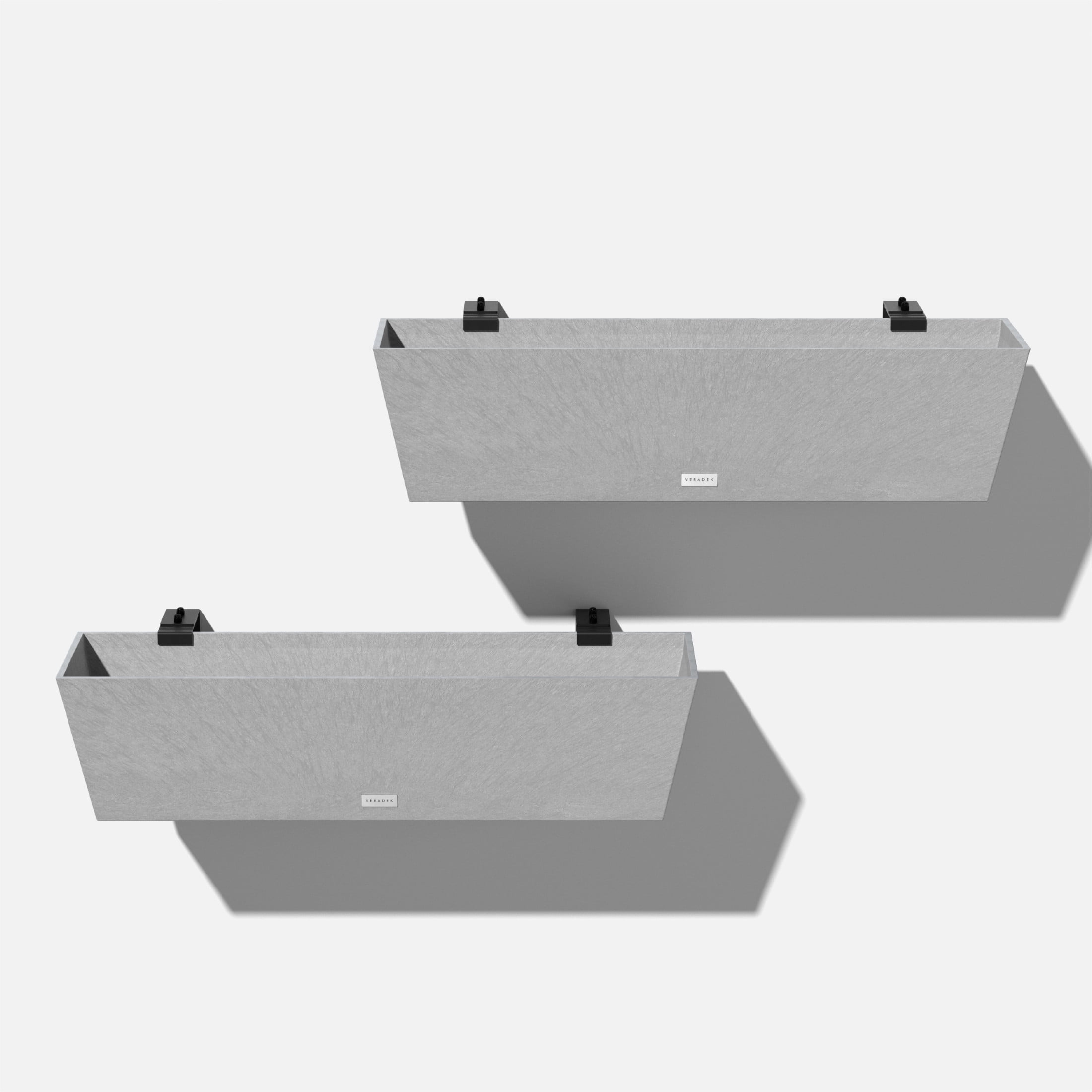 Gray 36" Plastic Railing Planter Set of 2