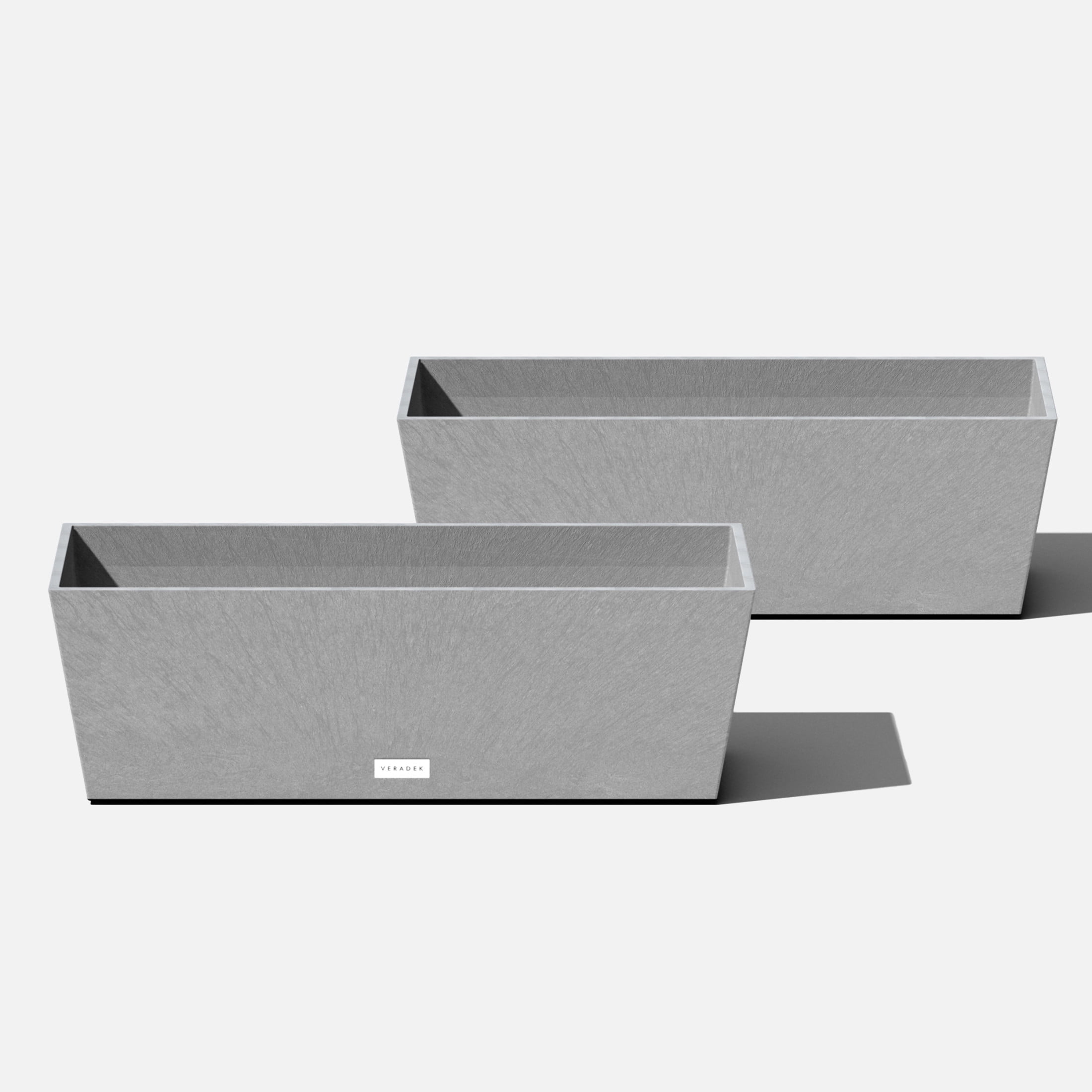 Veradek Pure Series Window Box 25" Plastic Planter 2-Pack Gray