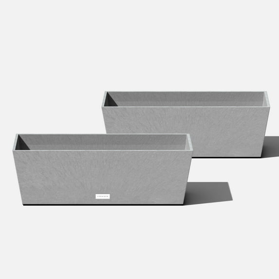 Veradek Pure Series Window Box 25" Plastic Planter 2-Pack Gray