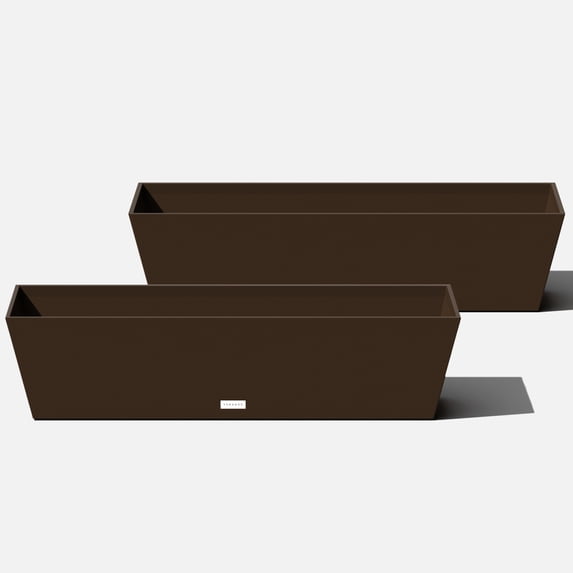 Veradek Pure Series Window Box 36" Plastic Planter 2-Pack Espresso