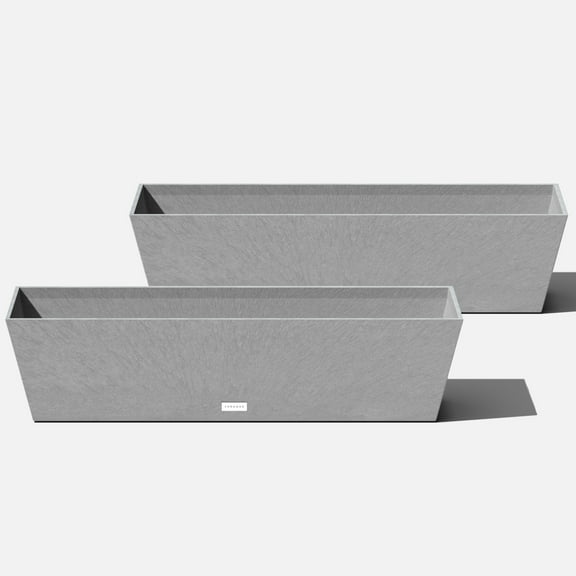 Veradek Pure Series Window Box 36" Plastic Planter 2-Pack Gray