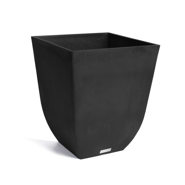 Veradek Sierra Square Planter - Black - 18 in. Veradek Sierra Square Planter - Black - 18 in.