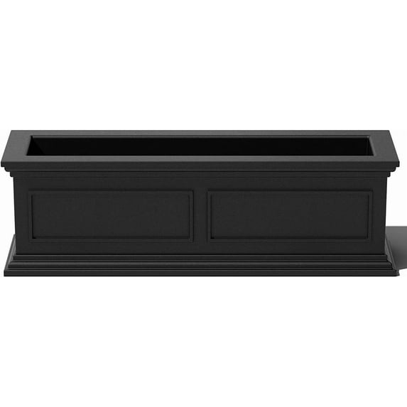 Veradek Window Box Plastic Planter - Large Rectangular Planter for Outdoor Balcony/Windowsill | Crack-Resistant All-Weather | Classic Estate Design for Flowers, Herbs, Succulents