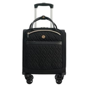 Verage 18x14x8in Spinner Underseat Carry-On Luggage -Airplane Personal Item Bag, USB A&C Charging Port, Padded Laptop Pocket & Wet/Dry Compartments for Women, Classic Black