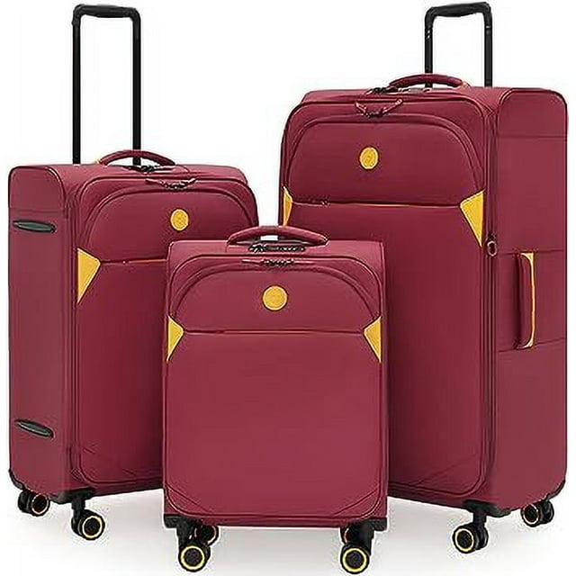 Verage Cambridge Lightweight 3 Piece Luggage Sets Softside Expandable Suitcase with Spinner