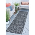 thumbnail image 1 of Veranda Contemporary 2' x 7' Charcoal and Light Gray Polypropylene Outdoor Area Rug, 1 of 8