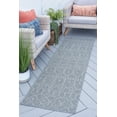 thumbnail image 1 of Veranda Contemporary 2' x 7' Gray and Cream Polypropylene Outdoor Area Rug, 1 of 8