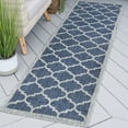 thumbnail image 1 of Veranda Contemporary 2' x 7' Navy and Light Gray Polypropylene Outdoor Area Rug, 1 of 8
