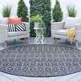 thumbnail image 1 of Veranda Contemporary 5' Round Charcoal and Light Gray Polypropylene Outdoor Area Rug, 1 of 5