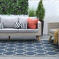 thumbnail image 1 of Veranda Contemporary 5' x 7' Navy and Light Gray Polypropylene Outdoor Area Rug, 1 of 9