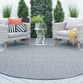 thumbnail image 1 of Veranda Contemporary 8' Round Gray and Cream Polypropylene Outdoor Area Rug, 1 of 5