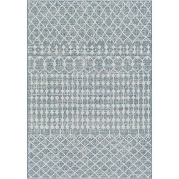 Veranda Dark Blue 5'3" x 7'3" Global Indoor/Outdoor Rectangle Area Rug