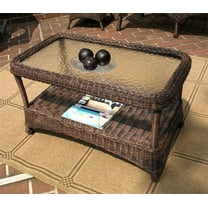 Veranda Resin Wicker Coffee Table with Inset Glass Top