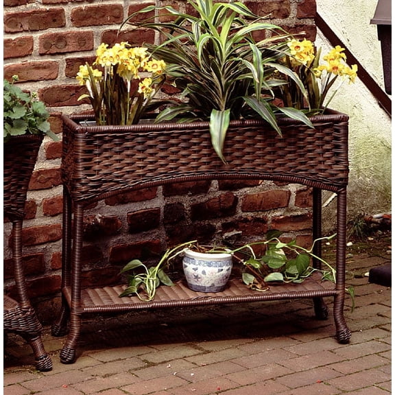 Veranda Resin Wicker Window Box Planter, Black - Walmart.com