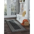 thumbnail image 1 of Veranda Traditional 2.7' x 7' Black and Light Gray Polypropylene Outdoor Area Rug, 1 of 8