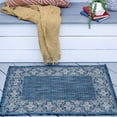 thumbnail image 1 of Bliss Rugs Border Indoor Outdoor Rug Low-Profile Floor Mat for Patio, Entrance, Front Door | Indigo, 2' x 3', 1 of 7