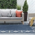 thumbnail image 1 of Veranda Traditional 5' x 7' Navy and Light Gray Polypropylene Outdoor Area Rug, 1 of 9