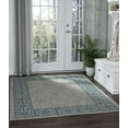 thumbnail image 1 of Veranda Traditional 6.7' x 9.6' Teal and Light Gray Polypropylene Outdoor Area Rug, 1 of 8