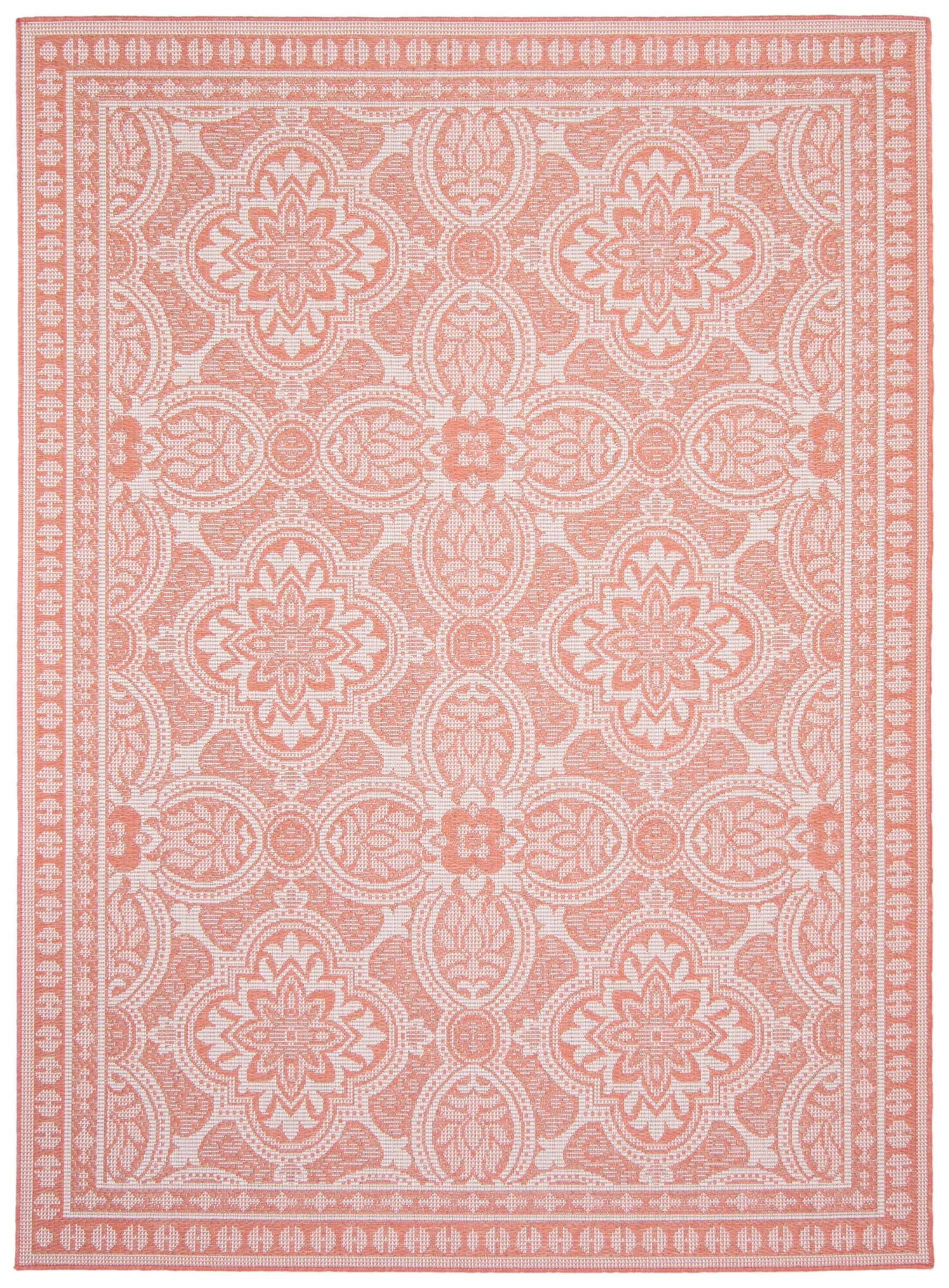 Polyprop Traditional Rug Veranda Traditional Coral Polypropylene Rug 5'3