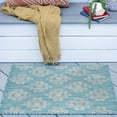 thumbnail image 1 of Veranda Transitional 2' x 3' Aqua and Light Gray Polypropylene Outdoor Area Rug, 1 of 7