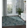 thumbnail image 1 of Veranda Transitional 5' x 7' Aqua and Light Gray Polypropylene Outdoor Area Rug, 1 of 8