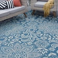 thumbnail image 1 of Veranda Transitional 5' x 7' Indigo and Light Gray Polypropylene Outdoor Area Rug, 1 of 10