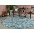 thumbnail image 1 of Veranda Transitional 8' Round Aqua and Light Gray Polypropylene Outdoor Area Rug, 1 of 6