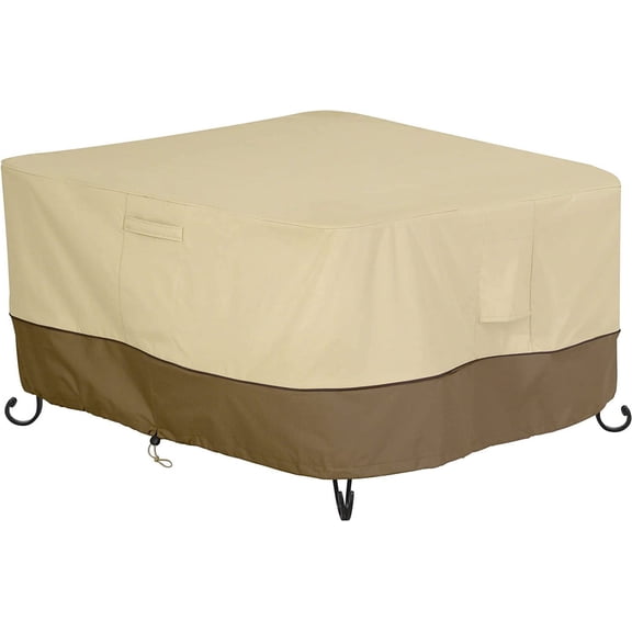 Veranda Water-Resistant 42 Inch Square Fire Pit Table Cover, Outdoor Table Cover