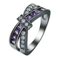 thumbnail image 1 of Veranda Wedding Band Ring Cross Knot Cz Wgold Plated Womens Ginger Lyne Collection, 1 of 5