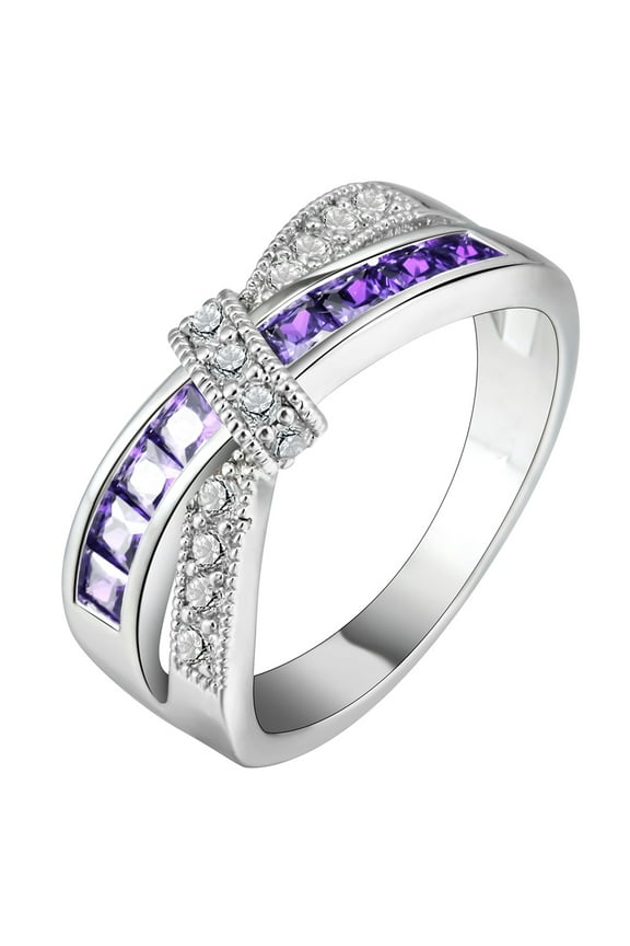 Veranda Wedding Band Ring Cross Knot Cz Wgold Plated Womens Ginger Lyne Collection