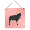 thumbnail image 1 of Verata Goat Pink Check Wall or Door Hanging Prints, 6 x 6 in., 1 of 1