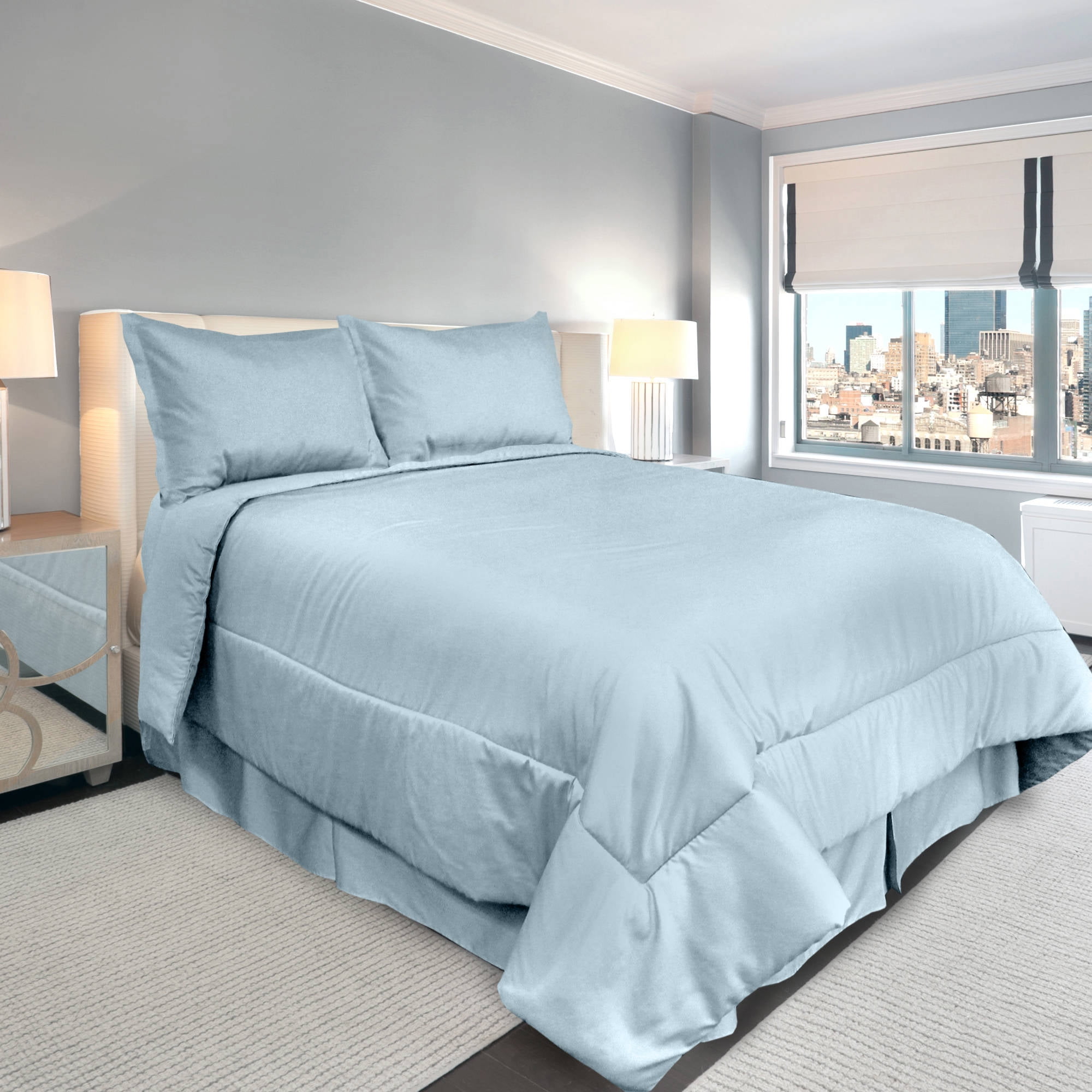 Veratex Supreme Sateen 300ThreadCount Solid Bedding Comforter Set