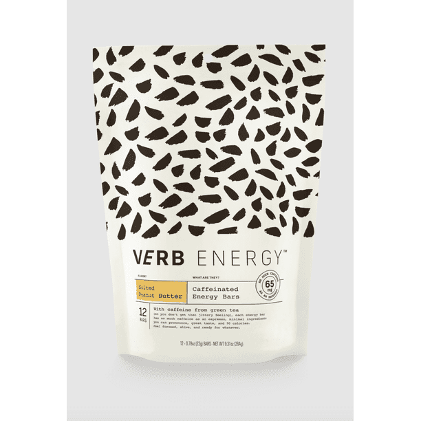 Verb Energy Caffeinated Bars, Peanut Butter 12ct pouch