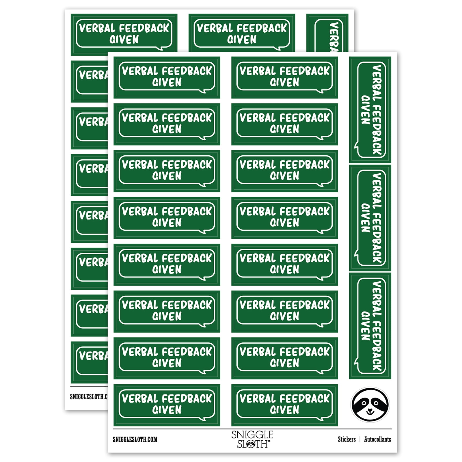 Verbal Feedback Given Speech Bubble Teacher Student School Sticker Set ...