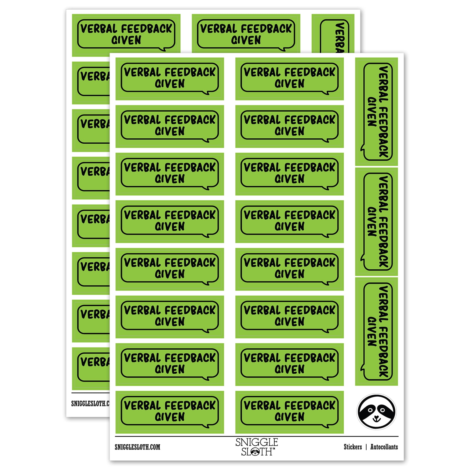 Verbal Feedback Given Speech Bubble Teacher Student School Sticker Set ...