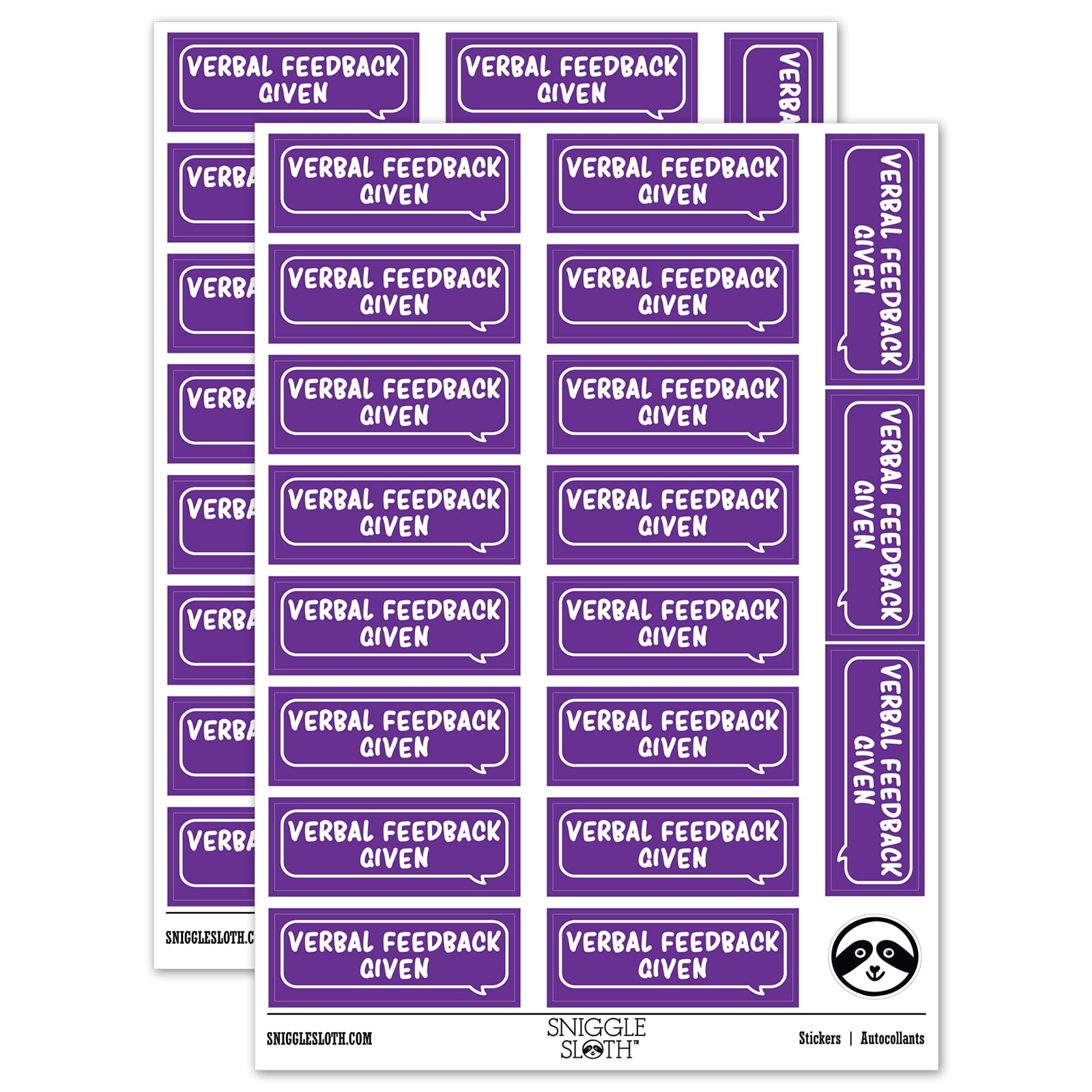 Verbal Feedback Given Speech Bubble Teacher Student School Sticker Set ...