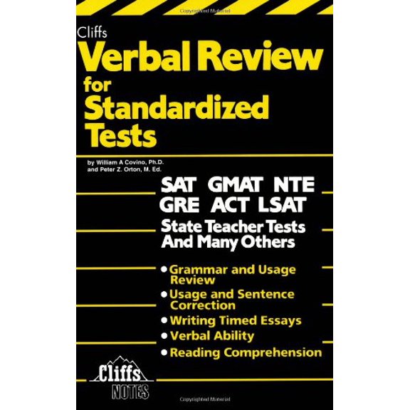 Pre-Owned Verbal Review for Standardized Tests (Cliffs Test Prep) Paperback