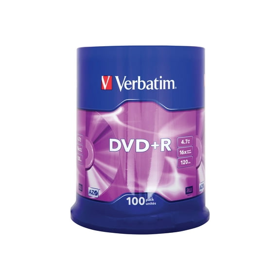 Verbatim - 100 x DVD+R - 4.7 GB 16x - matte silver - spindle