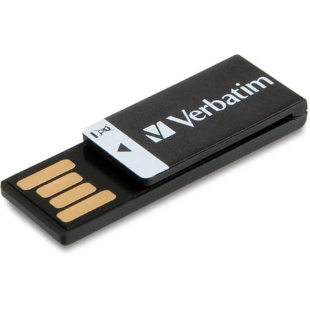 Verbatim 16GB Clip-it USB Flash Drive - Black - 16 GB - USB 2.0 - Black - Lifetime Warranty - 1 / Each | Bundle of 10 Each