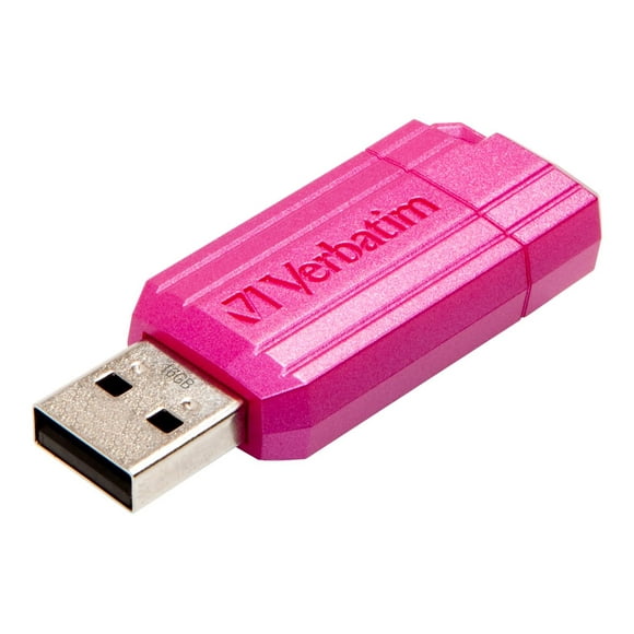 Verbatim Store Pinnstripe USB Flash Drive, 49067, 16GB, Pink
