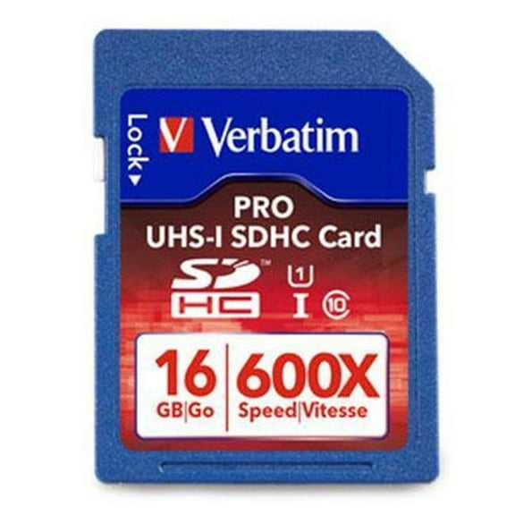 Verbatim 16GB Pro 600X SDHC Class 10 UHS-1 Memory Card