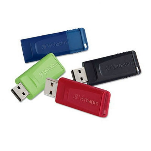 Verbatim-1PK Store 'n' Go USB Flash Drive, 16 GB, Assorted Colors, 4/Pack