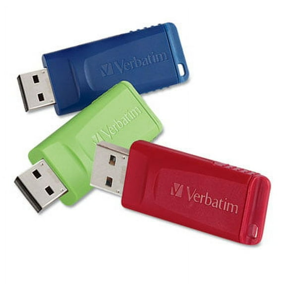 Verbatim-1PK Store 'n' Go USB Flash Drive, 32 GB, Assorted Colors, 3/Pack