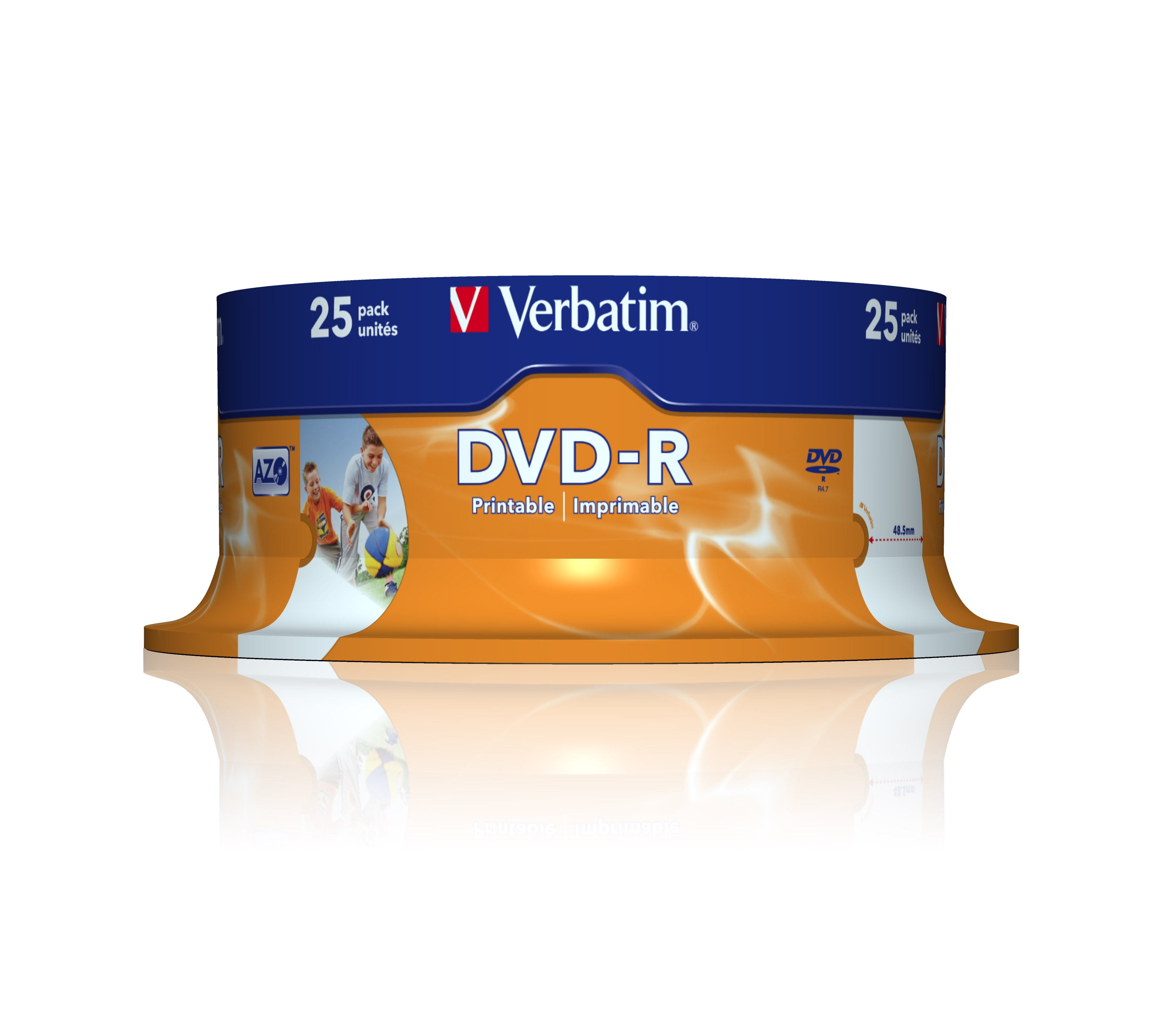 Verbatim - 25 x DVD-R - 4.7 GB 16x - wide photo printable surface - spindle